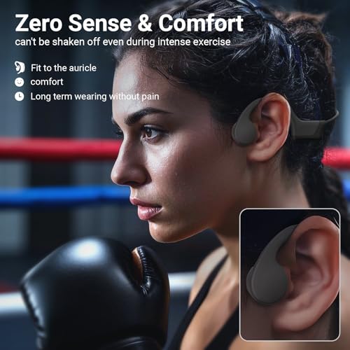 Bone Conduction Headphones IP55 Waterproof Sports Headset with Earplugs O4816