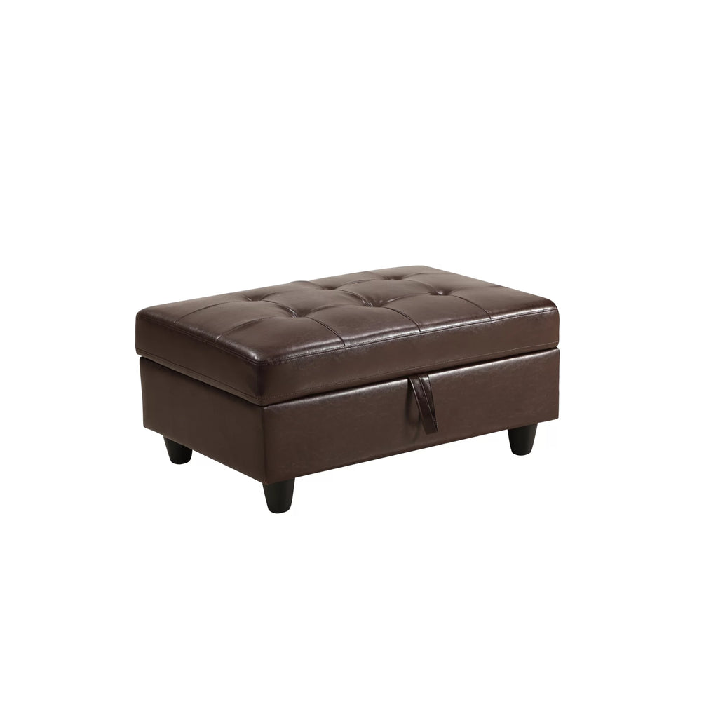 Brown Faux Leather 3 Pc Sectional Sofa Set B7866