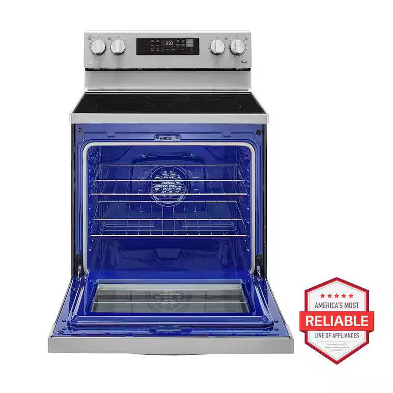 6.3 cu. ft. Smart Wi-Fi Fan Convection Electric Range with AirFry Stainless Steel A145695