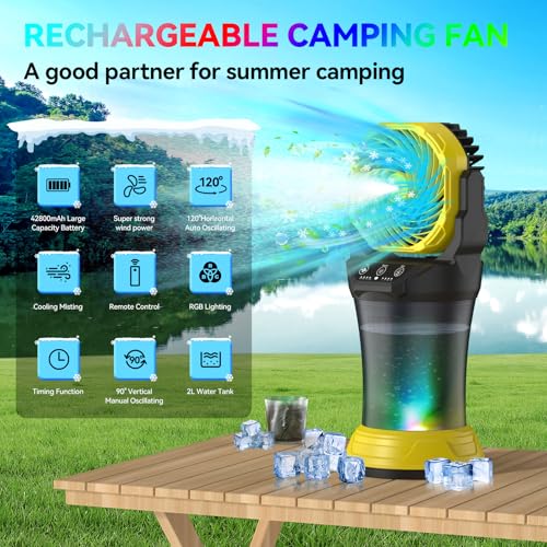 Portable Camping Misting Fan with Remote Control I430