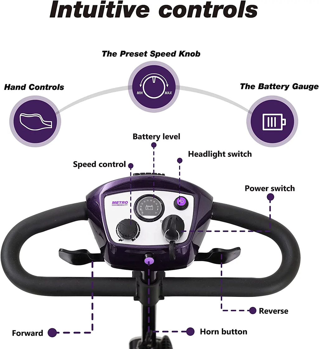 Folding 4 Wheel Scooter Purple U191801