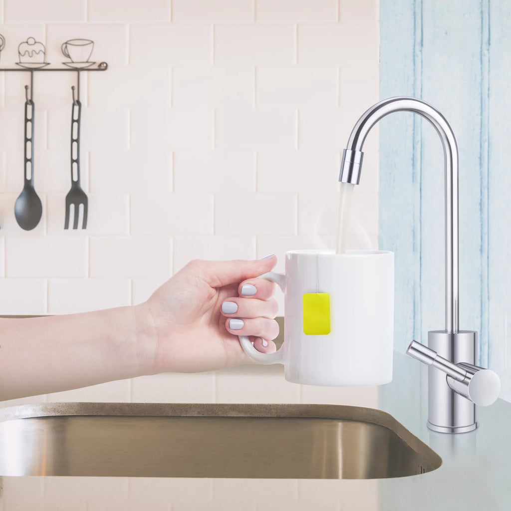 Digital Hot Water Dispenser 1300W with Brushed Nickel 2 Handle Faucet L696