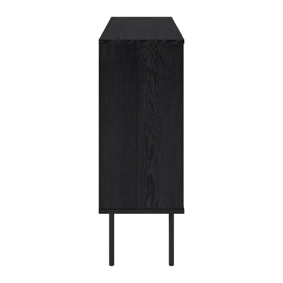 Black Fluted Engineered Wood Sideboard Buffet Z4973