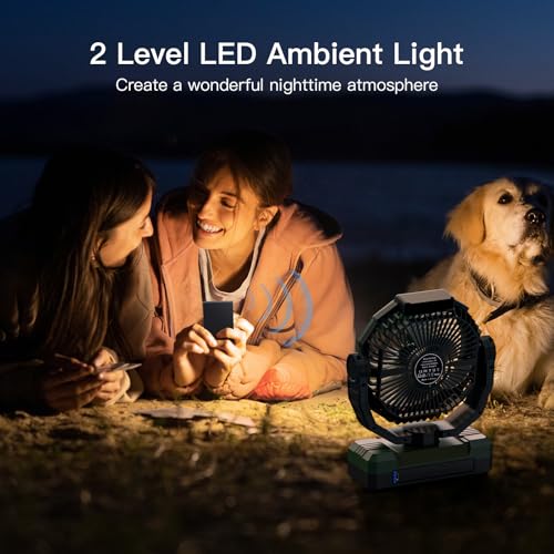 3-in-1 Camping Fan with Light & Remote V586
