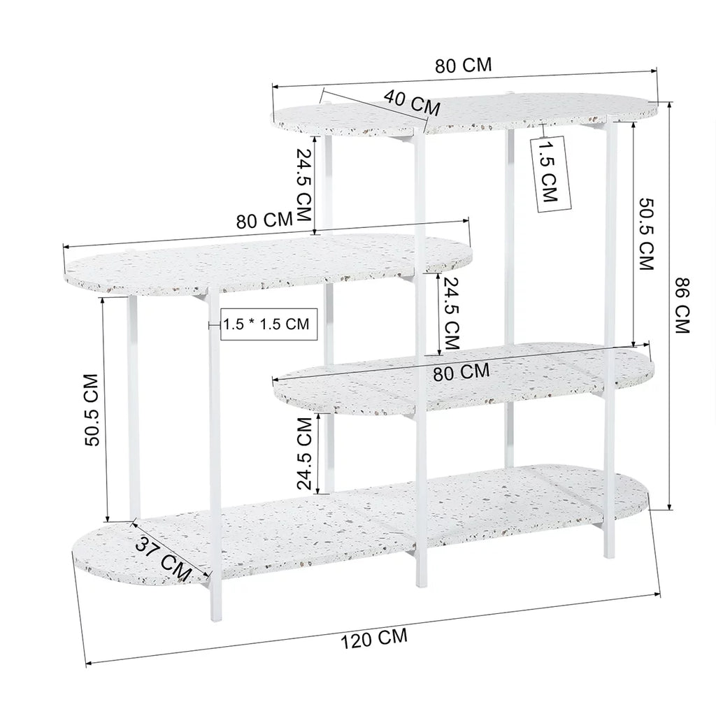 4-Tier Marble White Storage Shelf Z1587
