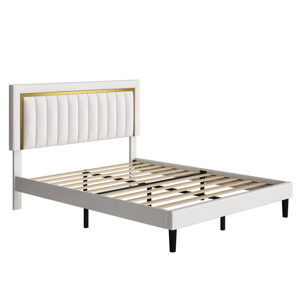 Queen Velvet Tufted Upholstered Platform Bed Frame X382