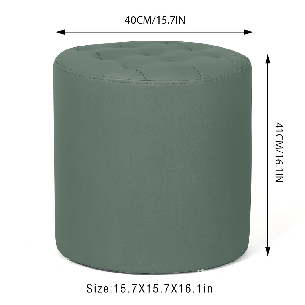 Green Padded Leather Ottoman Q701