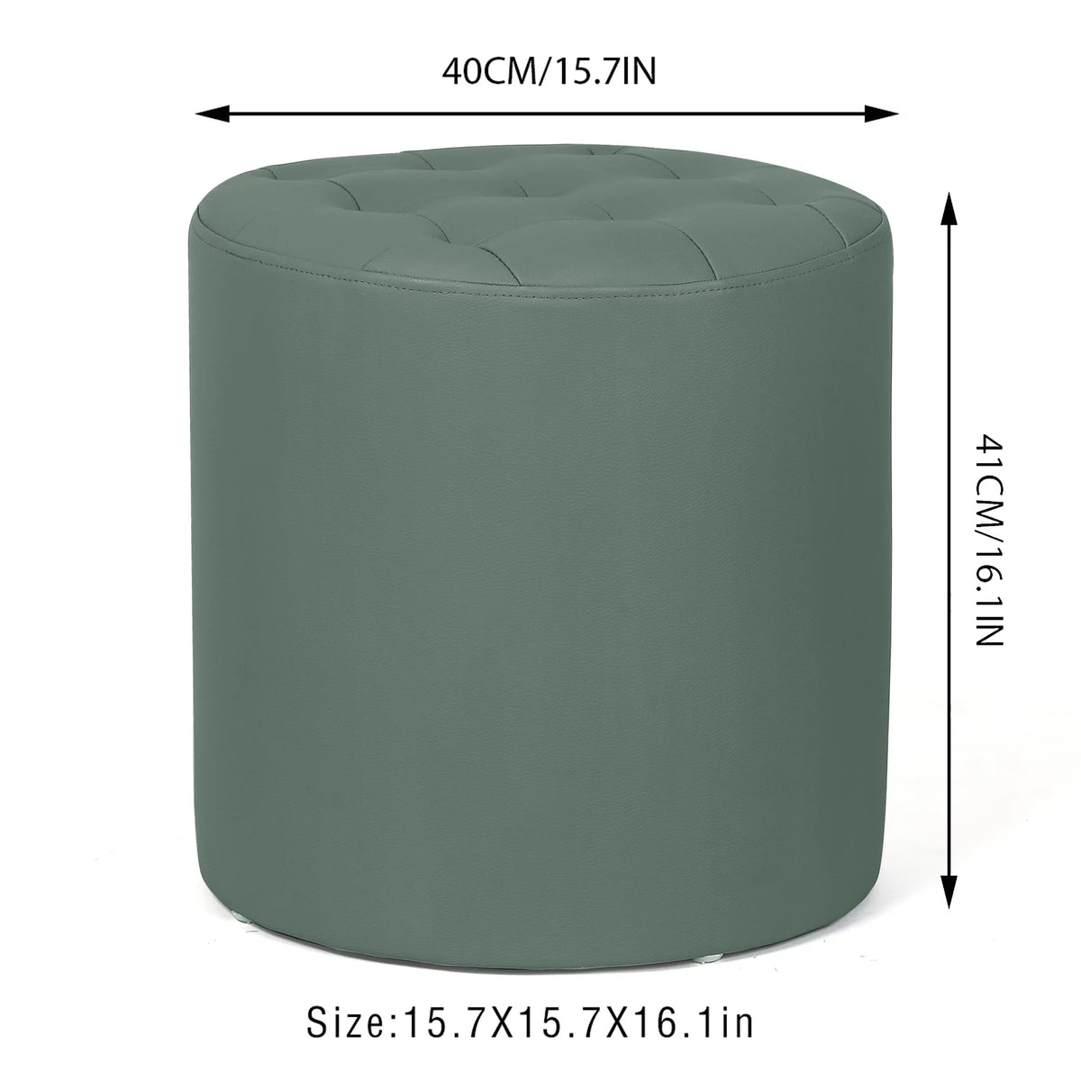 Green Padded Leather Ottoman Q701