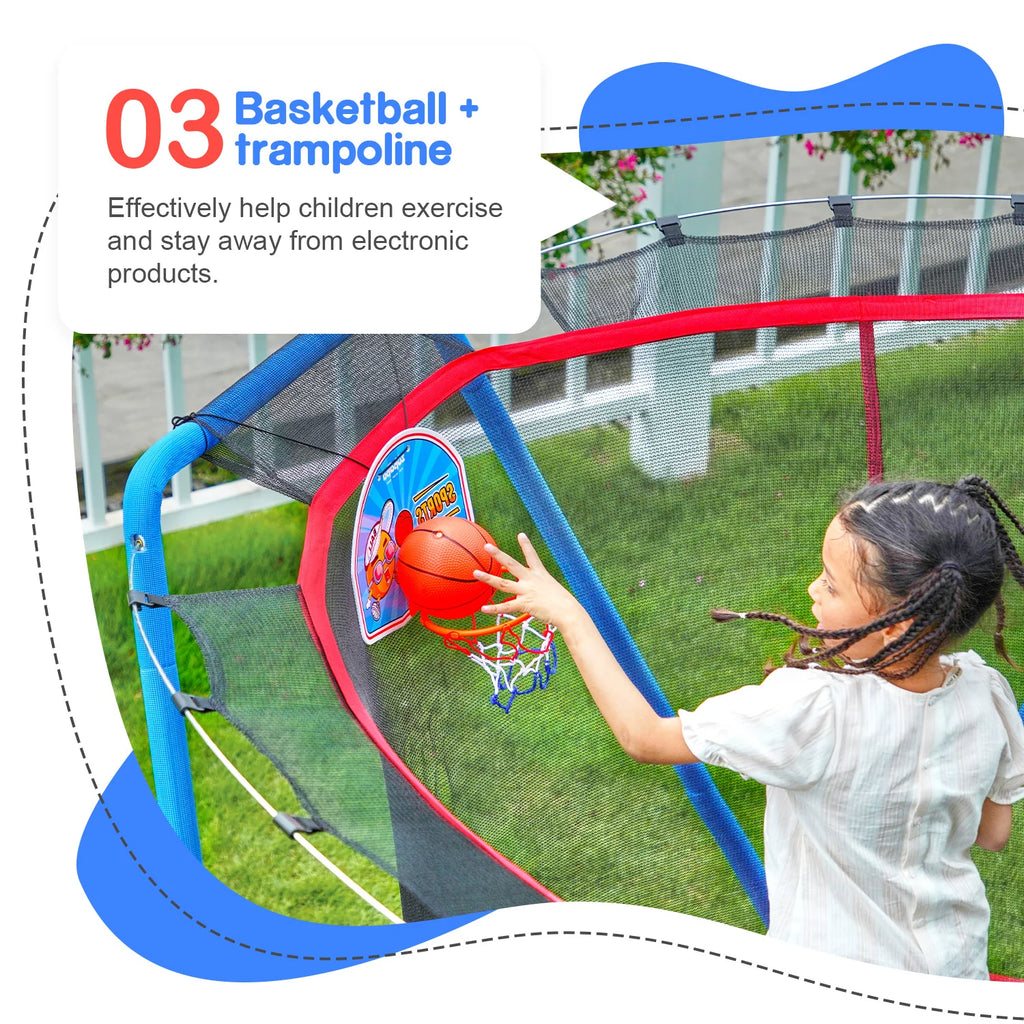 Small No-Gap Trampoline with Basketball Hoop O59769