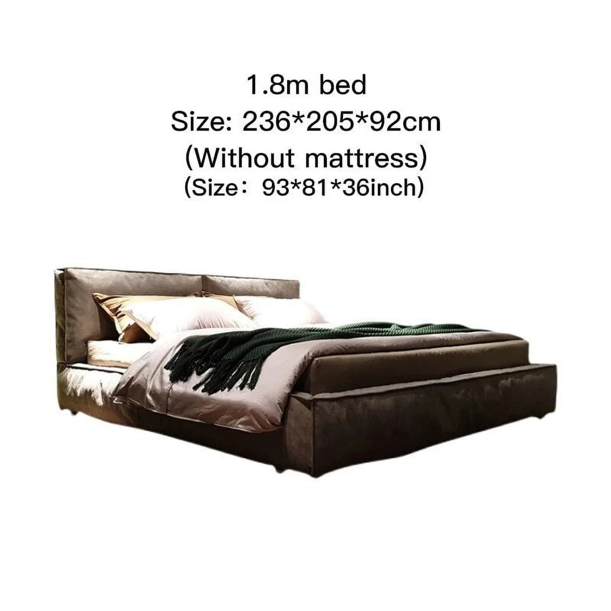 Queen Size Upholstered Bed Frame Grey F1703