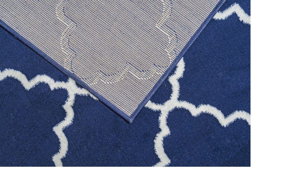 Blue Modern Geometric Area Rug L36345