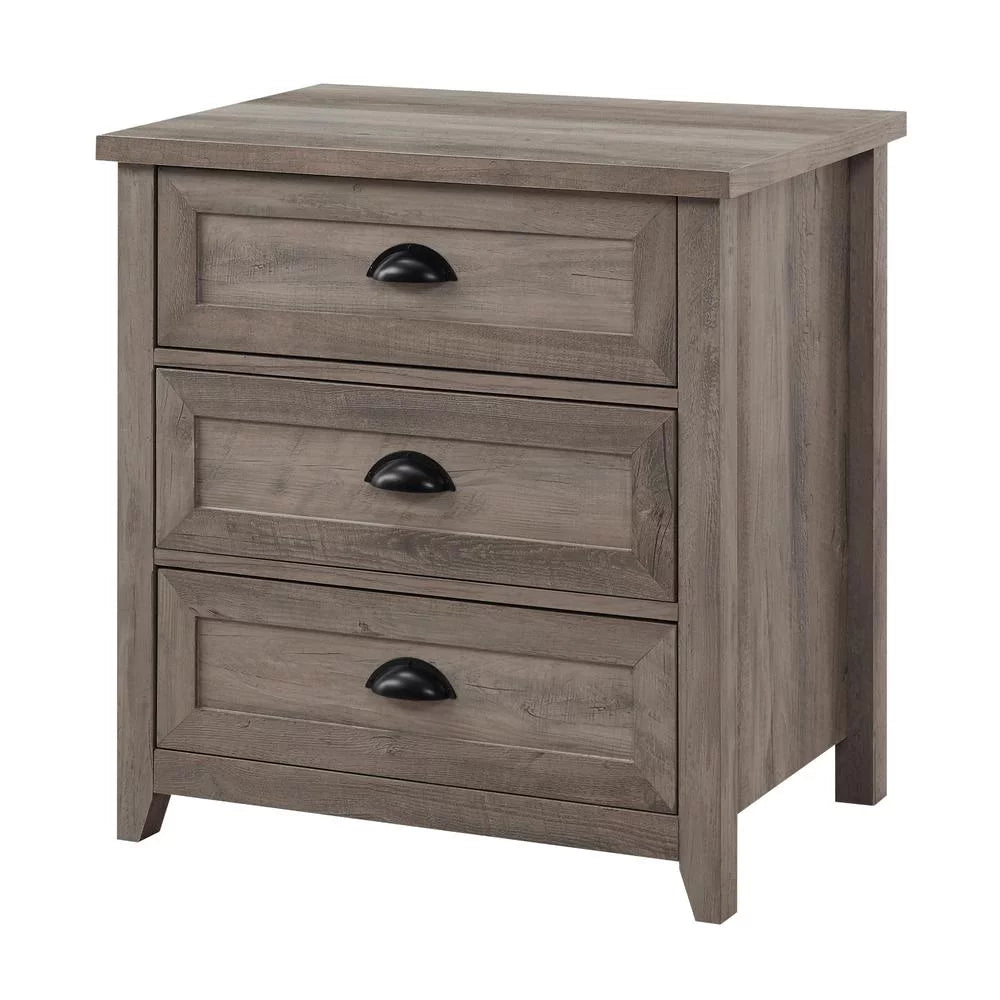 3 Drawer Gray Wash Nightstand H478