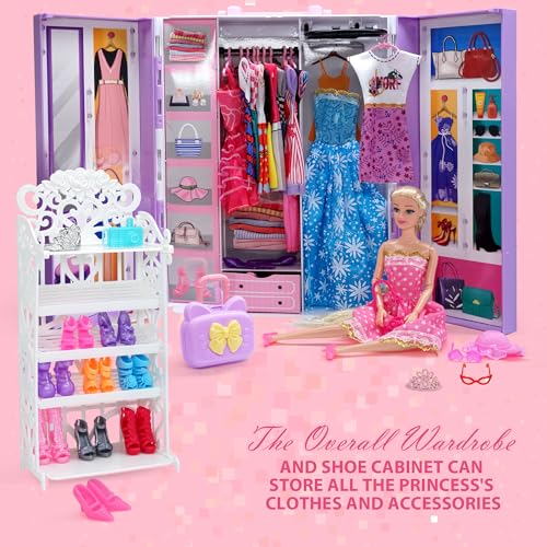 Doll Clothes and Accessories with Princess Gowns Dresses Shoes V1912