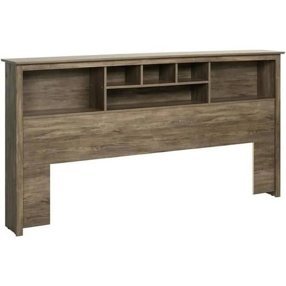 Gray Engineered Wood King Bookcase Headboard V11639