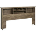 Gray Engineered Wood King Bookcase Headboard V11639