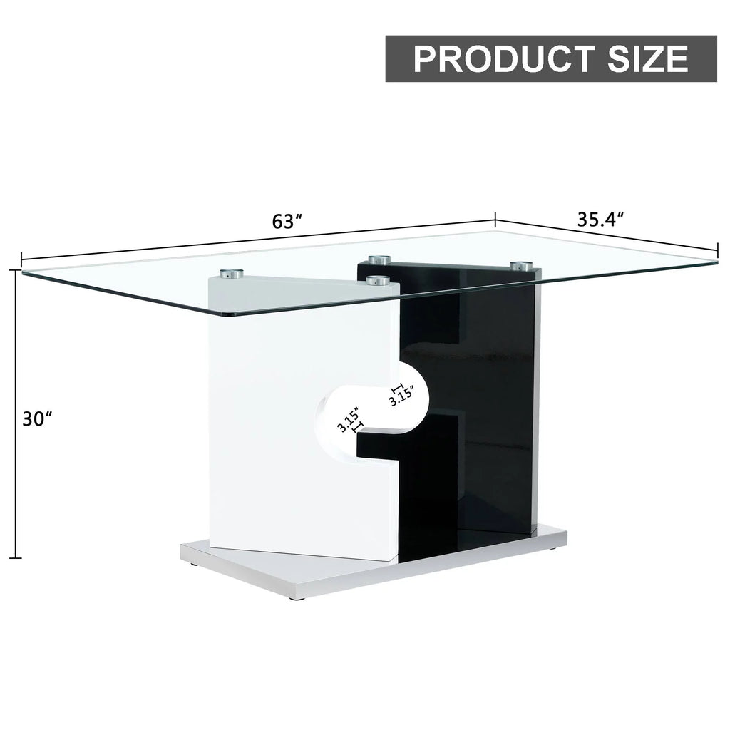 Rectangular Glass Dining Table for 6-8 J309