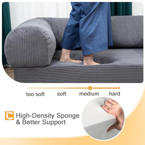 Dark Grey 4-in-1 Foldable Futon Sofa Bed D5760