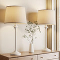Black Table Lamps Set of 2 with Fabric Shade N6254
