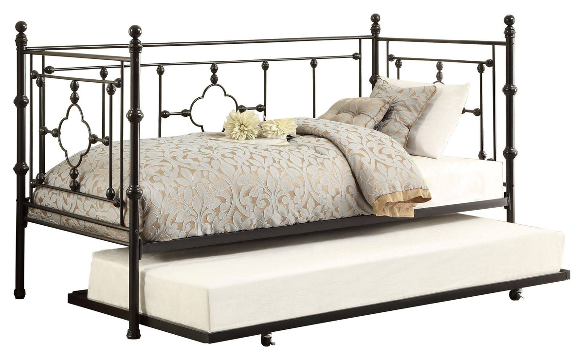 Black Twin Metal Daybed with Trundle N153117
