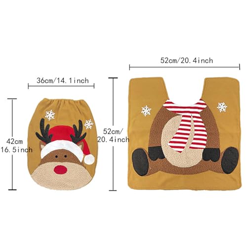 Christmas Snowman Toilet Seat Cover and Mat Bathroom Set W600