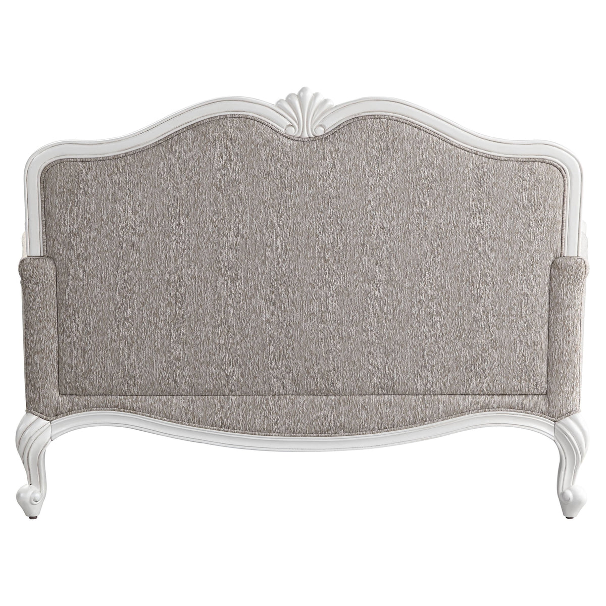 Beige and White Loveseat with 3 Pillows U129