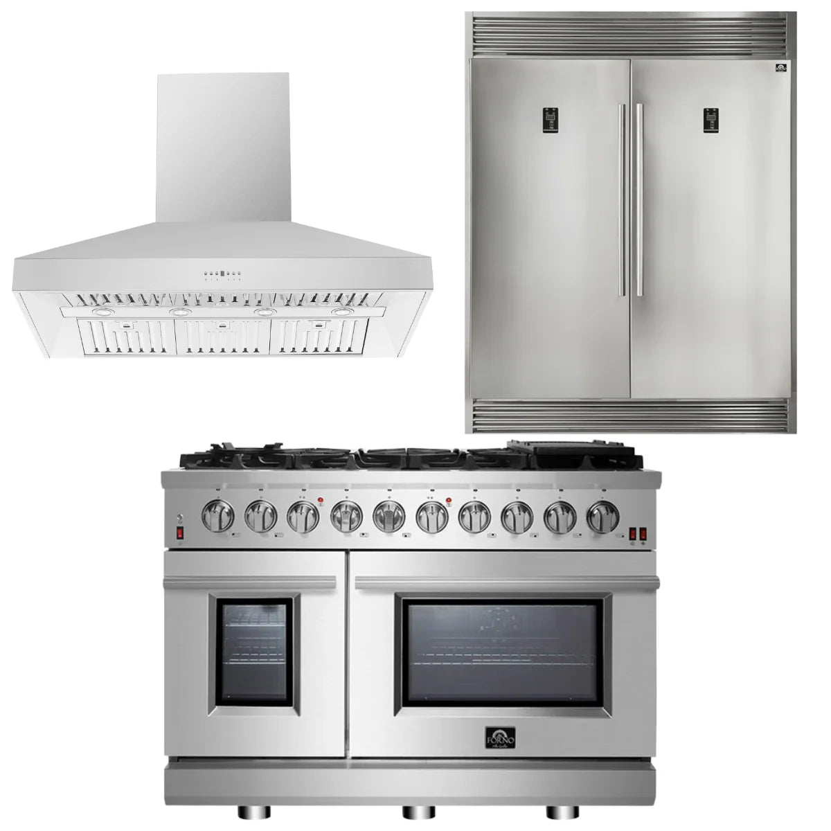 48 Gas Range, Range Hood, 60 Refrigerator Z626066
