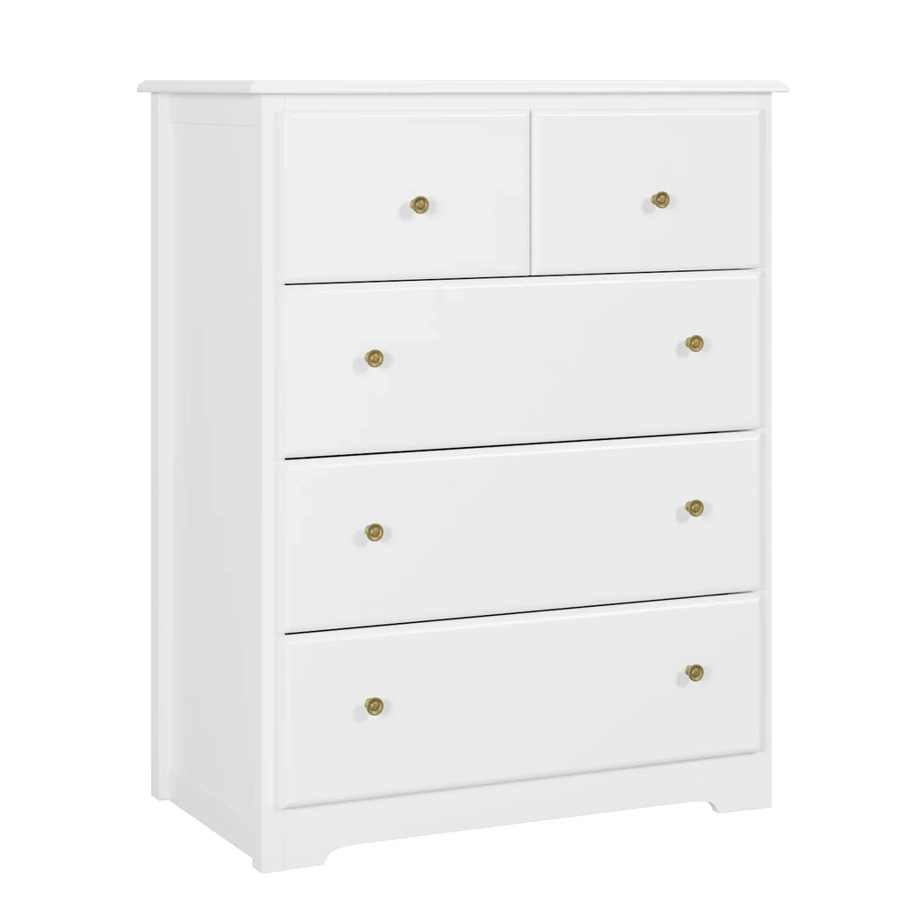 White 5 Drawer Dresser L8506