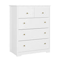 White 5 Drawer Dresser L8506