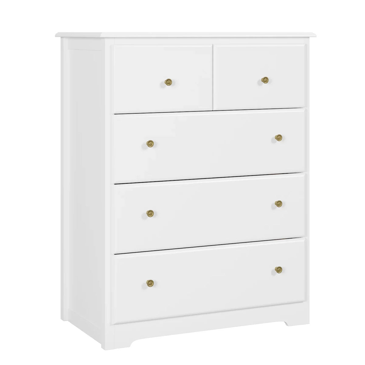 White 5 Drawer Dresser L8506
