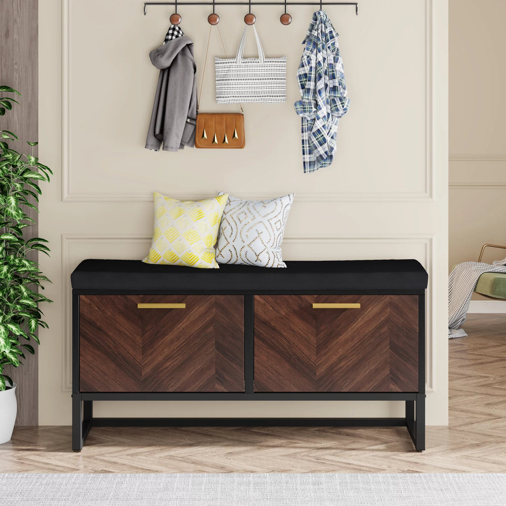 Shoe Storage Bench with 2 Flip Drawers E2689