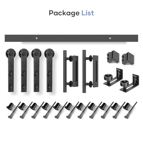 12 FT Double Sliding Barn Door Track and Handle Hardware Kit Z56775