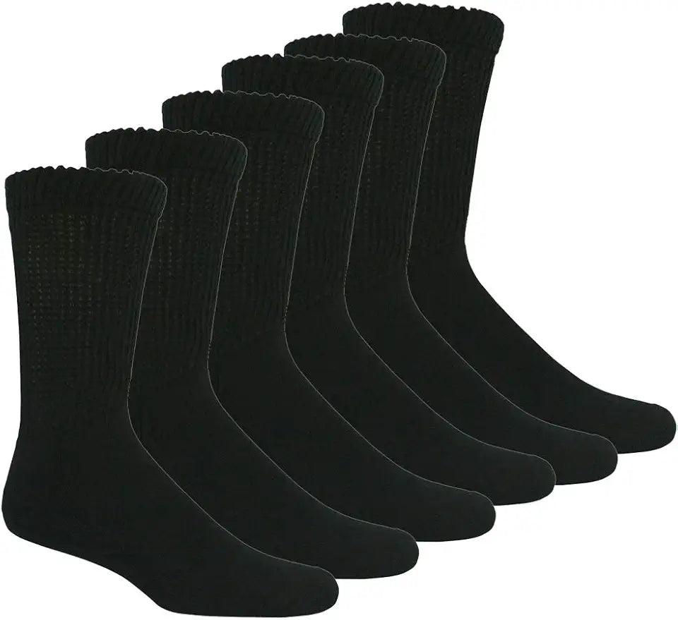 6 Pairs Women's Cotton Crew Socks Size 9-11 A3480