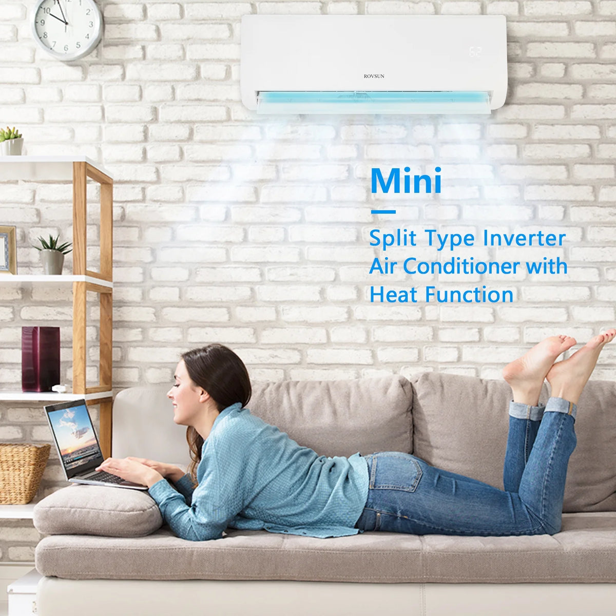 9,000 BTU Mini Split AC/Heating System with Inverter V484
