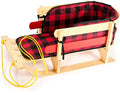 Wood Snow Sled with Cushion Seat and Pulling Rope K745