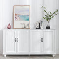 White 4 Door Storage Cabinet with Deep Shelves Y229
