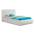 Cream Boucle Fabric Twin Bed Q253756