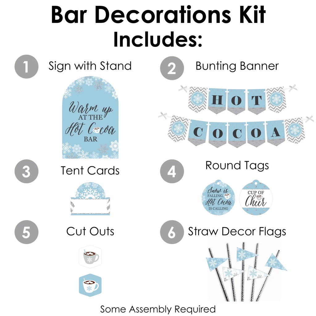 50 Pieces Hot Cocoa Drink Bar Decorations Kit E141