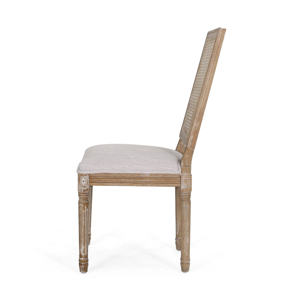 Light Gray Natural Wood Dining Chair Set of 2 Q740237