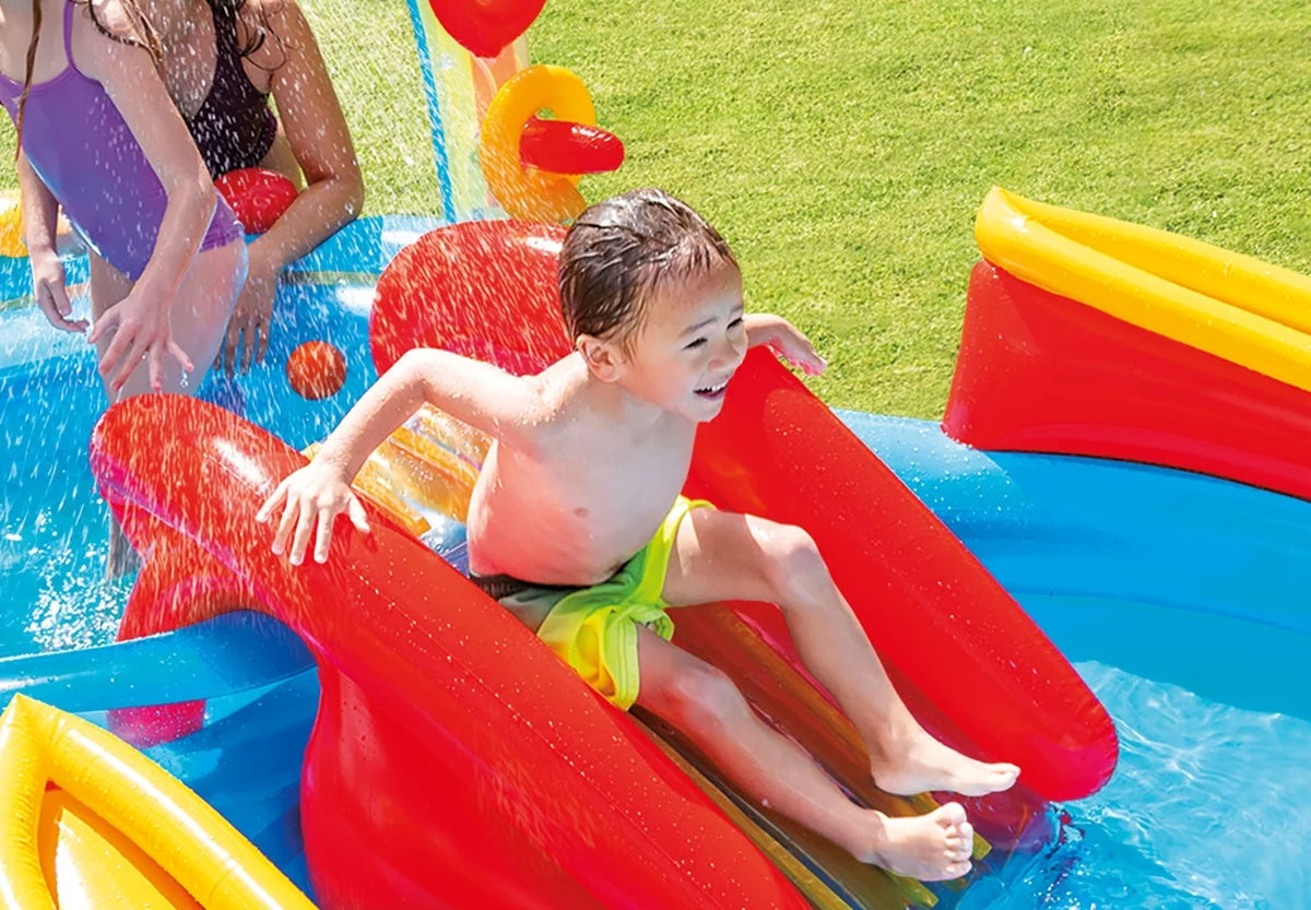 Rainbow Ring Inflatable Play Center with Slide S24753