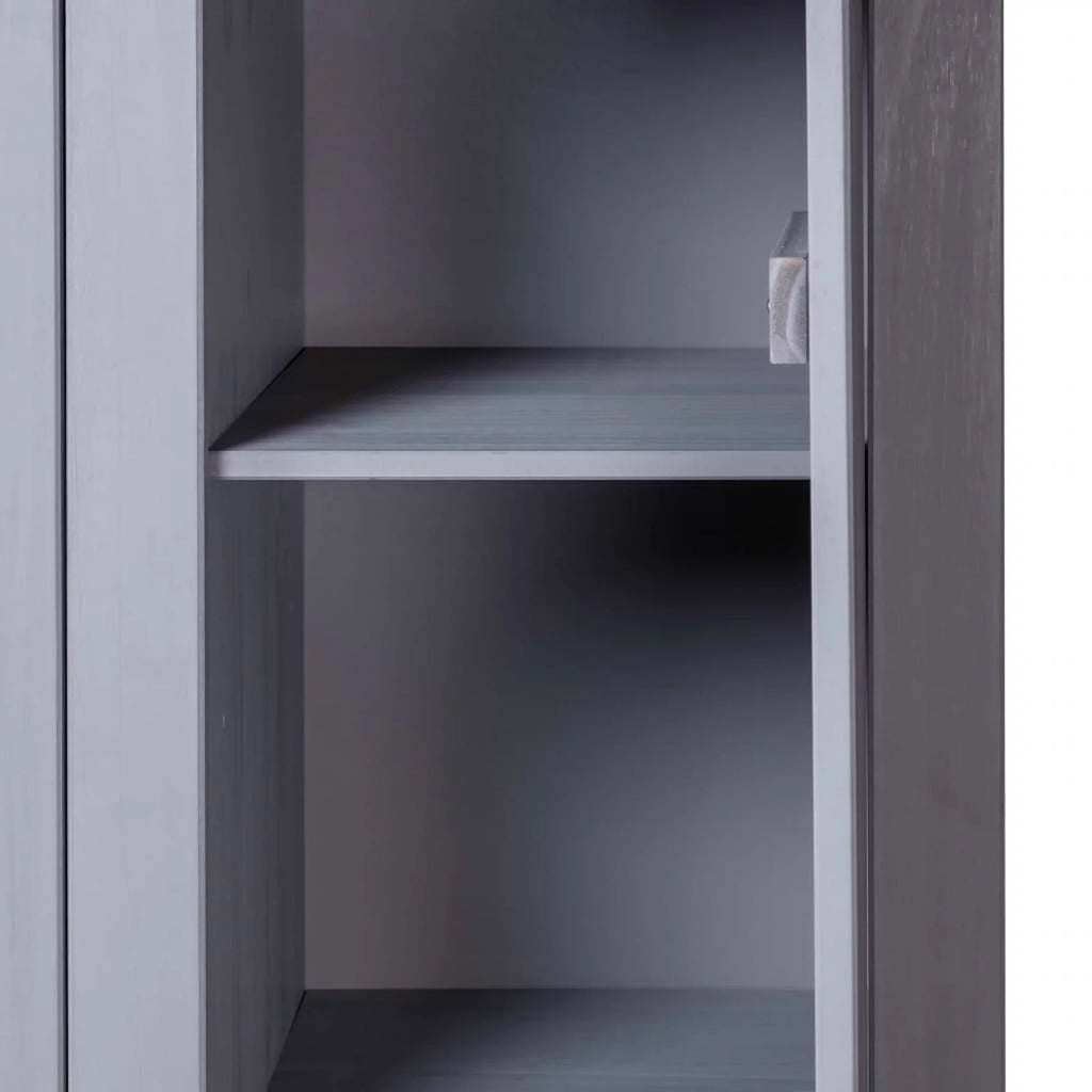 3-Door Gray Pine Wardrobe O91699