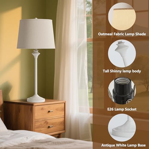 Black Table Lamps Set of 2 with Fabric Shade N6254