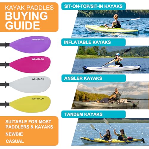 Adjustable Fiberglass Shaft Nylon Blade Kayak Paddle N436143