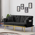 Convertible Velvet Sofa Bed with 2 Pillows M31649