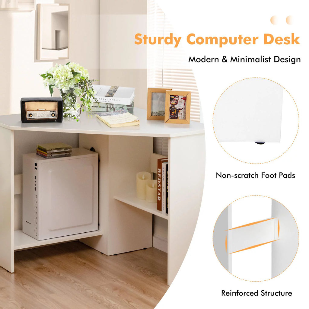 White Corner Computer Desk G273
