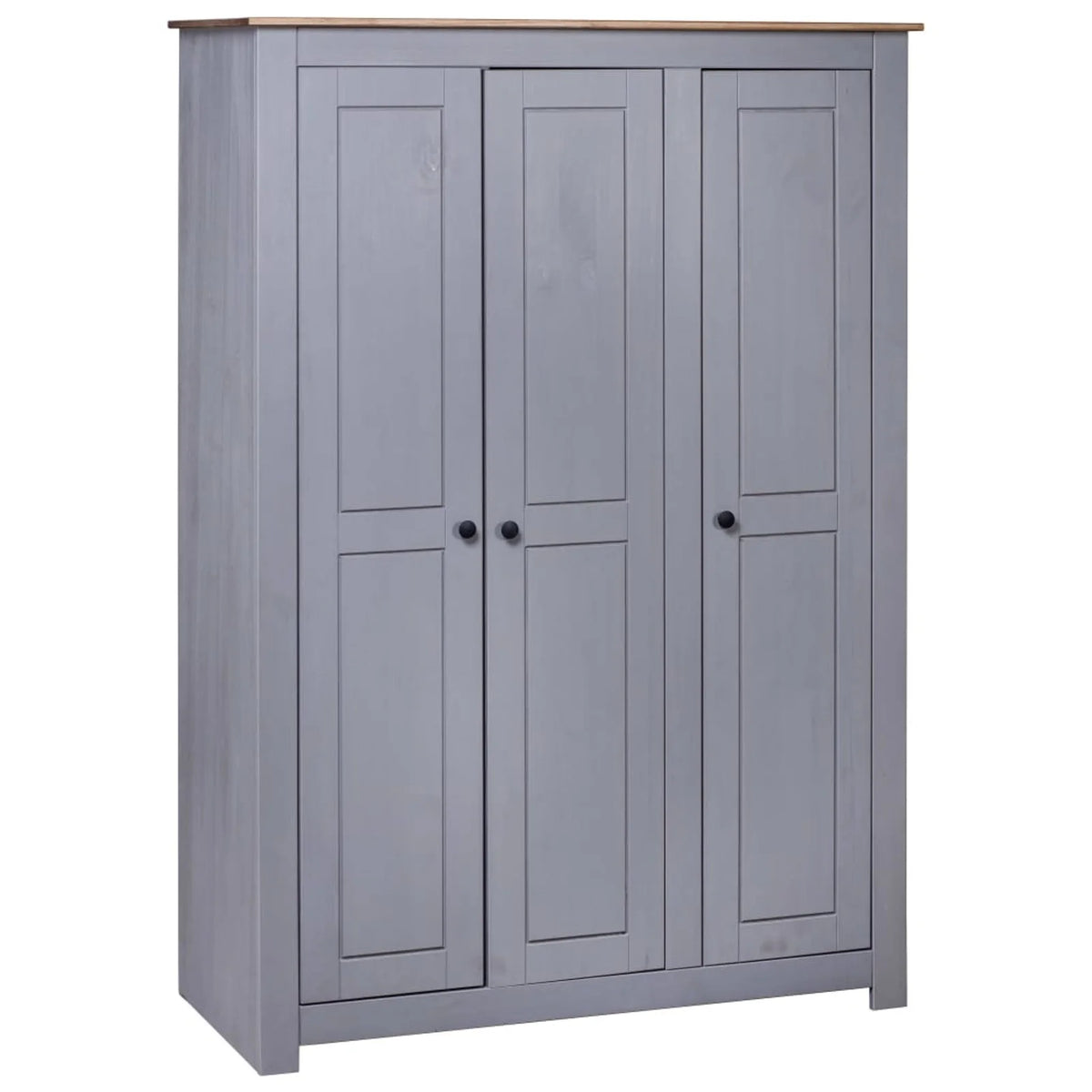 3-Door Gray Pine Wardrobe O91699