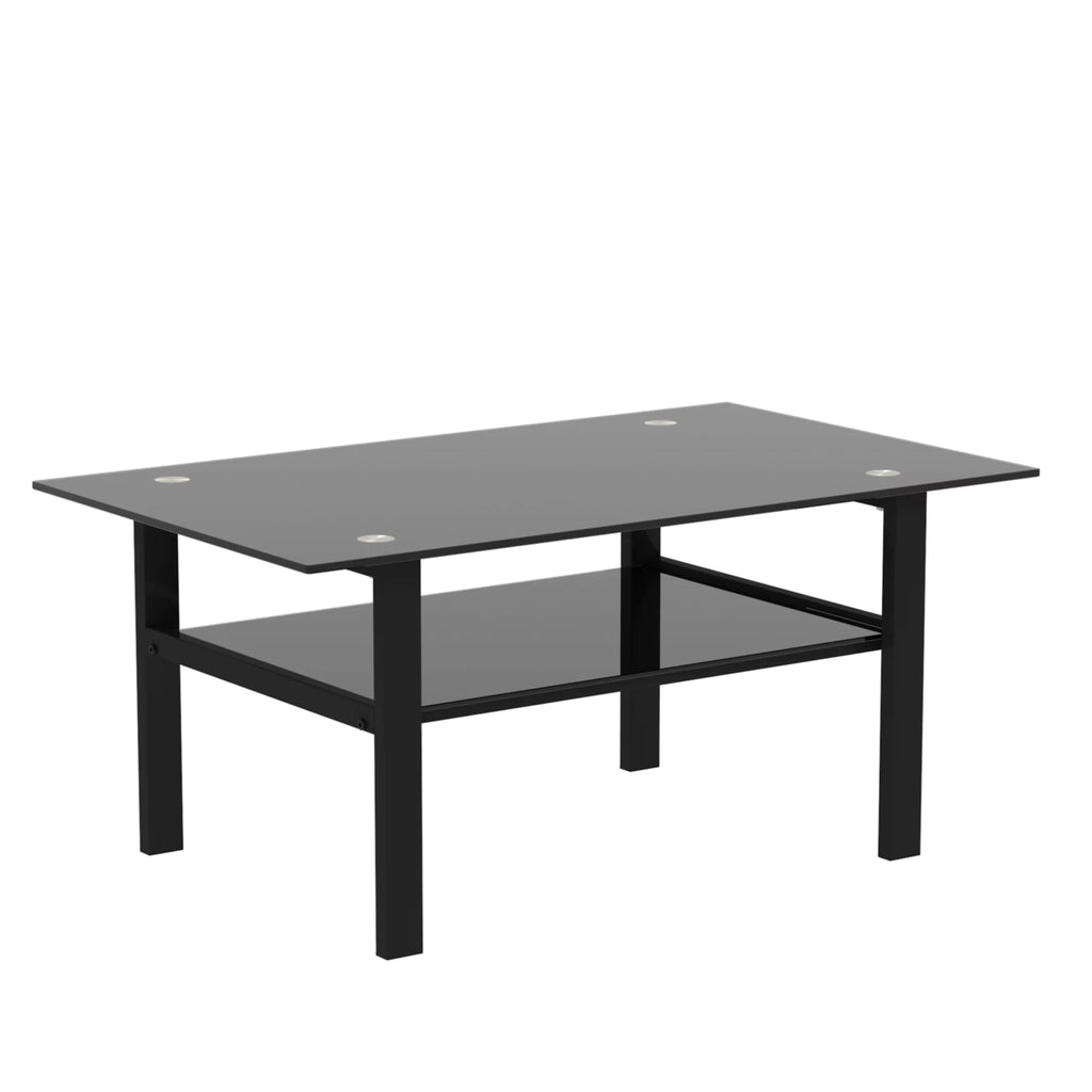 Glass Square Coffee Table Black H6088