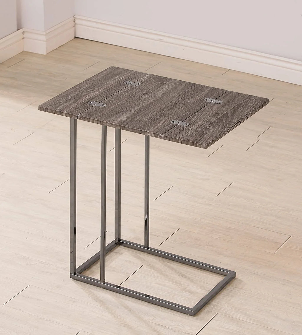 Weathered Grey Expandable Side End Table W6049