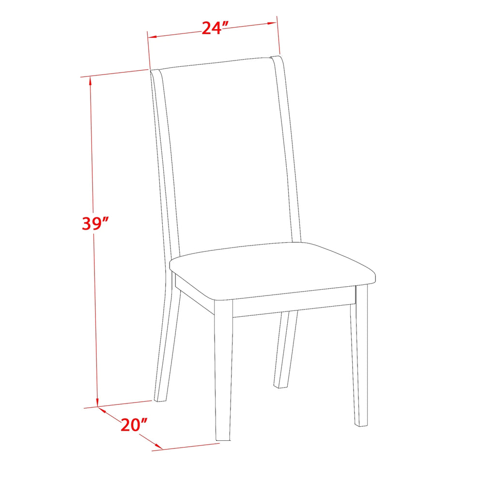 Fabric Dining Chairs Mahogany Brown Set of 2 U343348