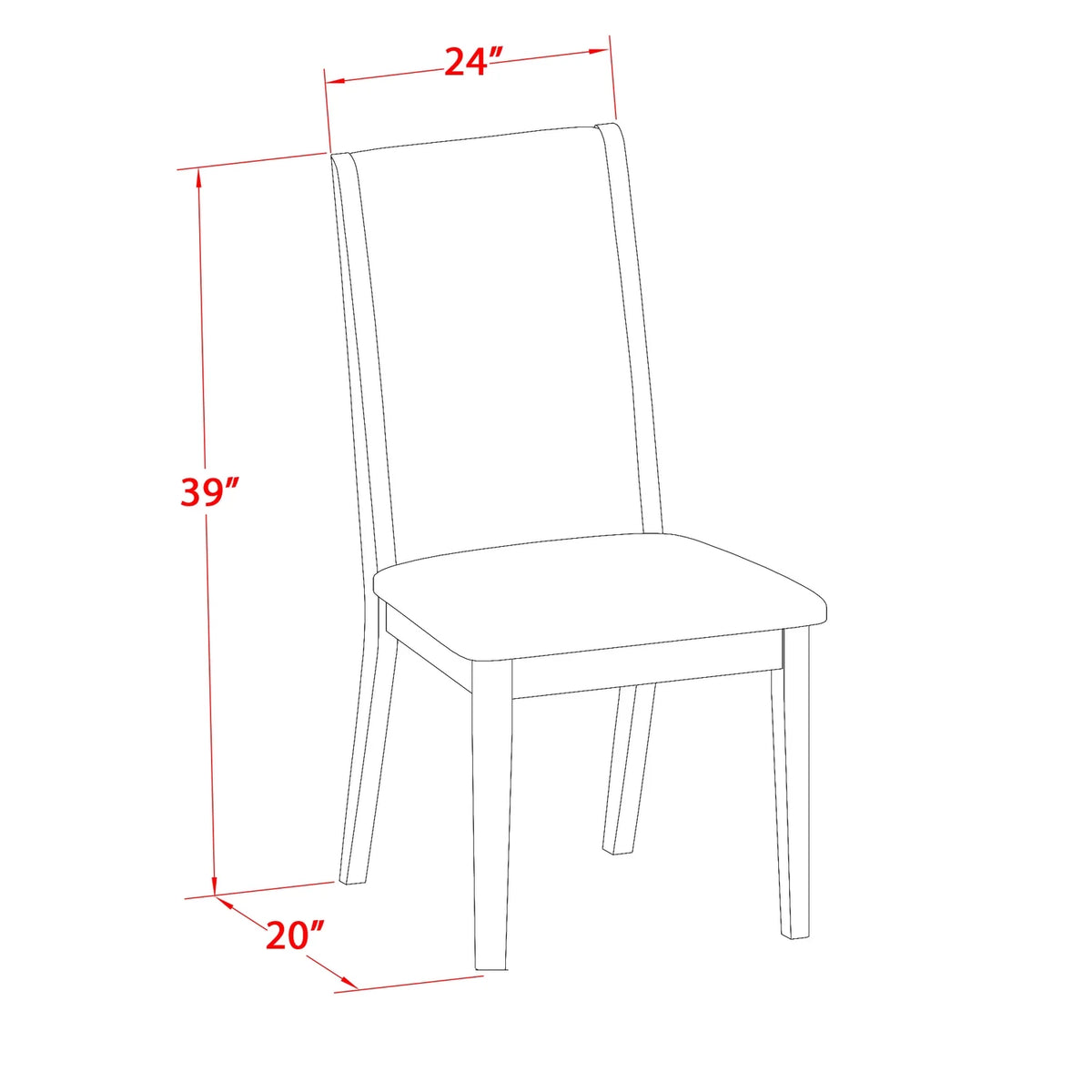 Fabric Dining Chairs Mahogany Brown Set of 2 U343348